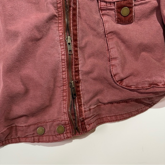 Anthropologie utility jacket soft washed field style pockets S rose - Picture 10 of 15